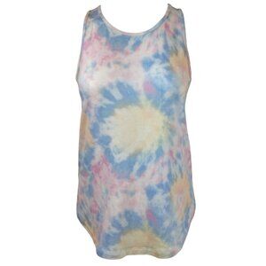 So Womens XS Pastel Tie-Dye High Neck Sleeveless Tank Top